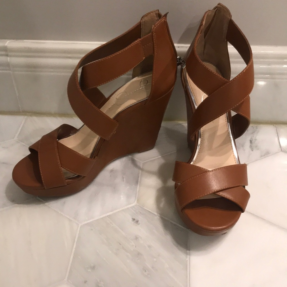Brown Jessica Simpson wedges